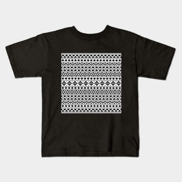 Aztec Essence Pattern II Black on White Kids T-Shirt by NataliePaskell